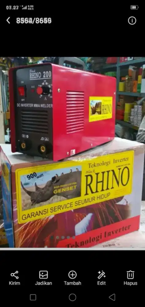 (RUMAH TEKNIK JOGJA)Inverter las RHINO 200 Amper bergaransi seumurnya