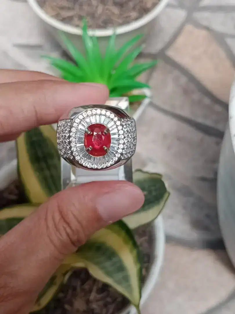 Cincin Pria Red Bloob Ruby