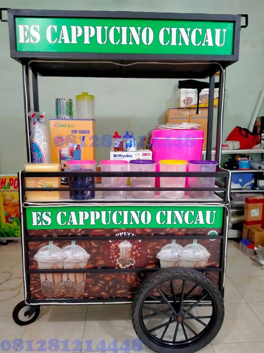 PAKET USAHA MINUMAN CAPPUCINO CINCAU GEROBAK DORONG