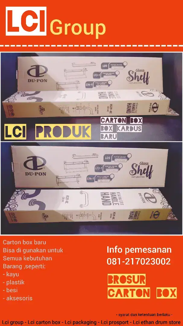 Kardus box packing baru atau polos