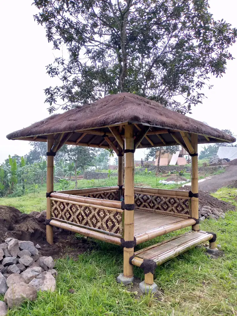 Saung bambu berbagai ukuran - gazebo bambu