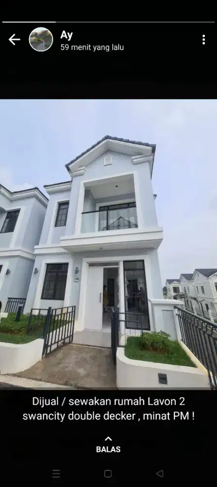 JUAL/SEWA CEPET rumah lavon 2 posisi hug bisa parkir 5 mobil