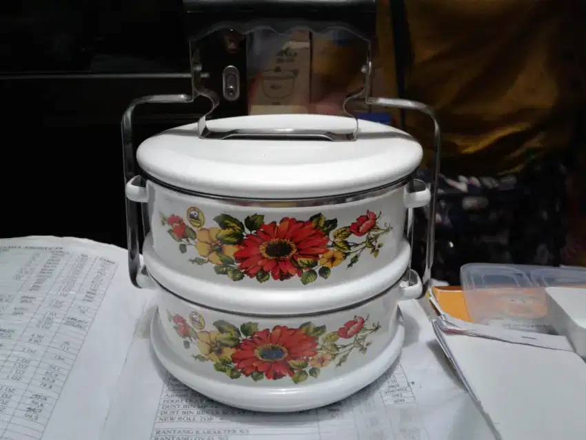 Rantang Enamel Cat Kembang Susun