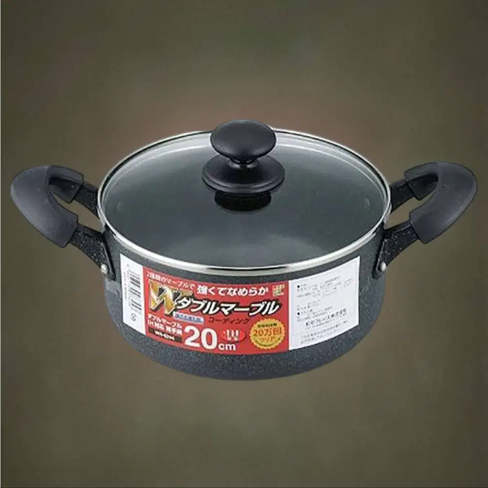 Wahei Freiz (Japan) Double Marble Coated IH-Compatible Pot 20cm + Lid