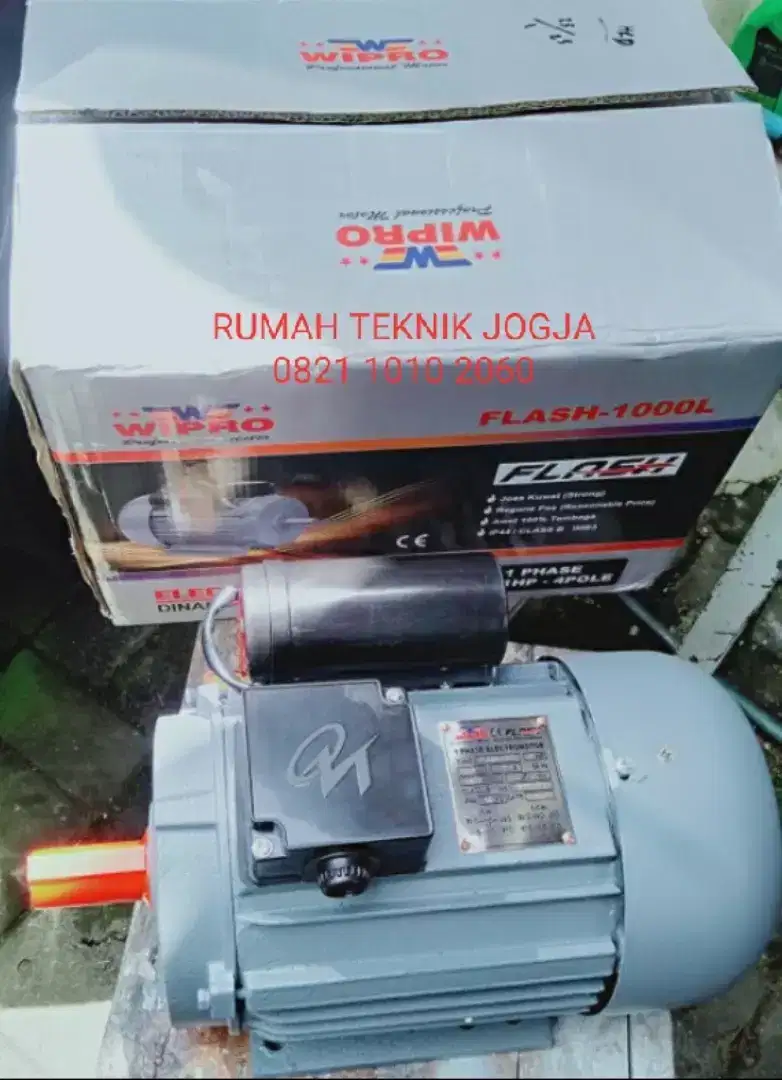 (Rumah teknik jogja)mesin dinamo elektro motor wipro 1hp