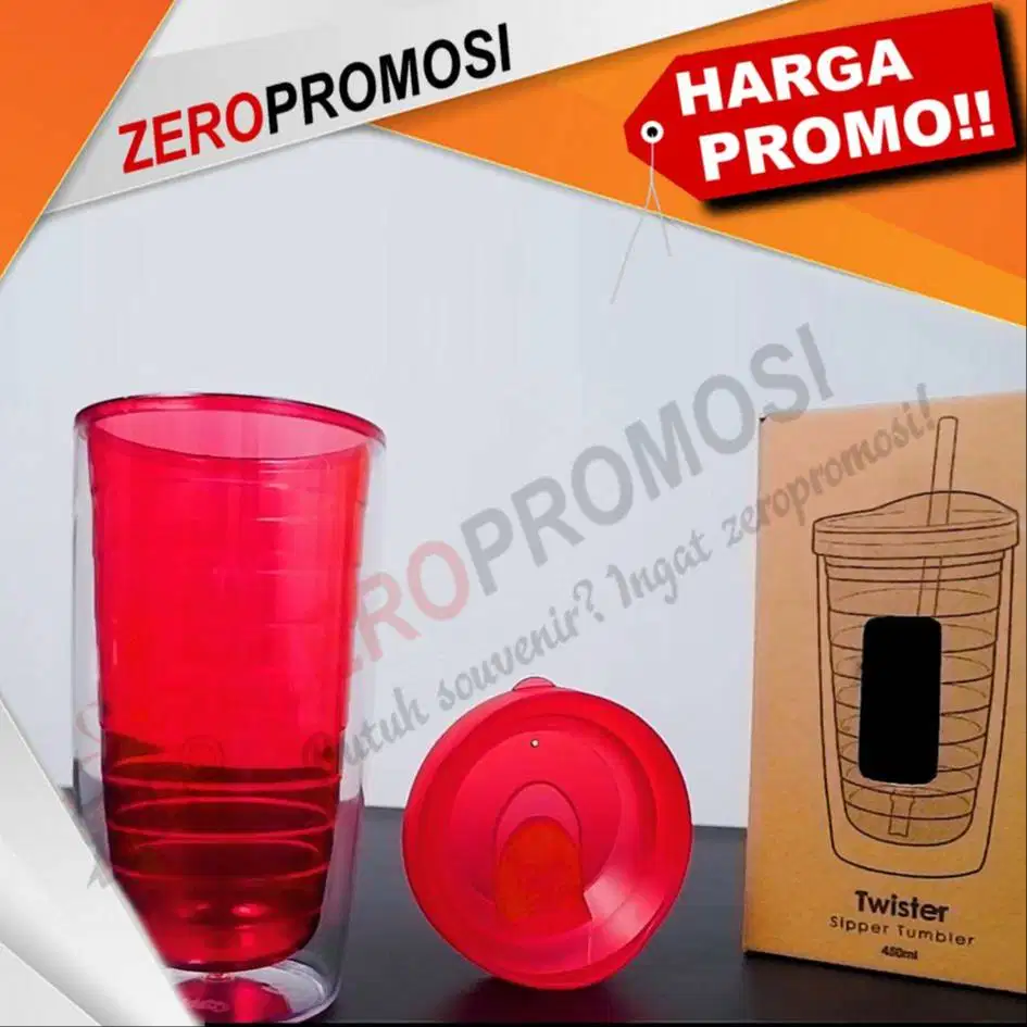 Twister Sipper Tumbler untuk souvenir dengan custom logo