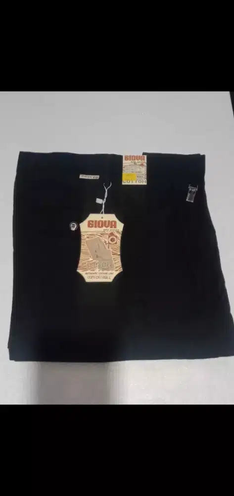 Celana hitam katun kantor pria