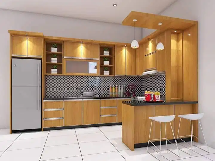 kitchen set meja tv almari pakaian rak buku tangga resepsionis kantor