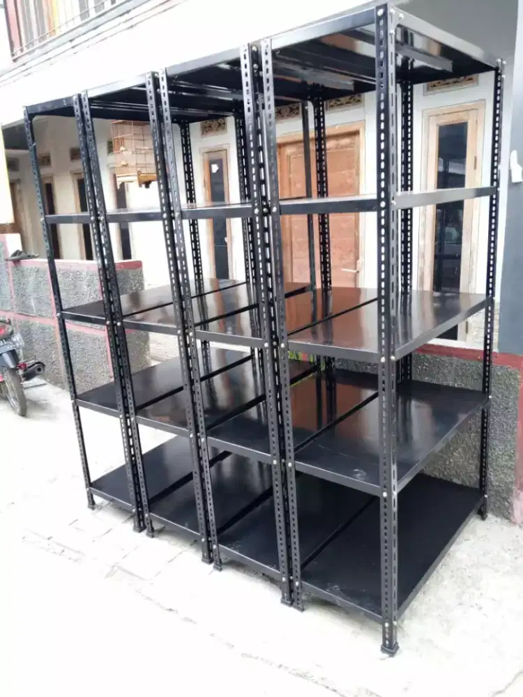 rak besi full hitam kuat bos