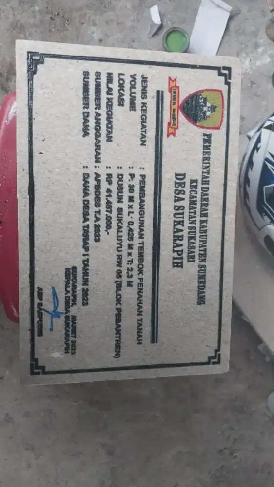 PRASASTI PERESMIAN DAN PLAKAT