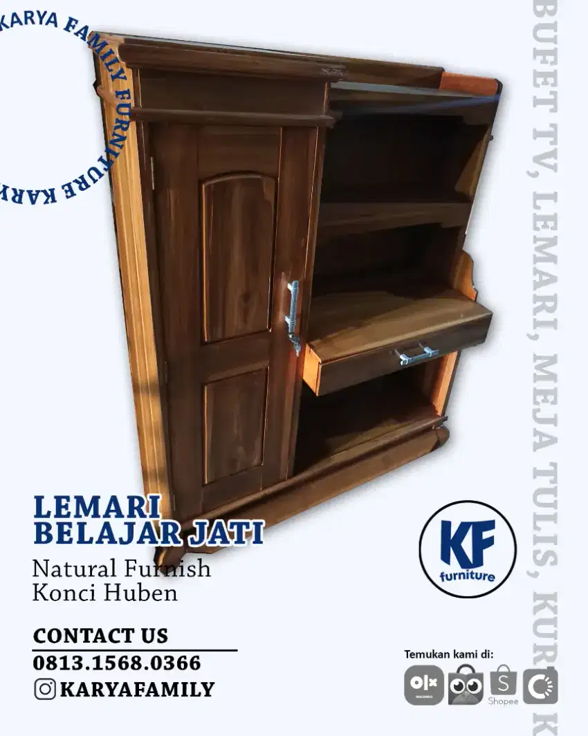 Lemari belajar Anak Jati