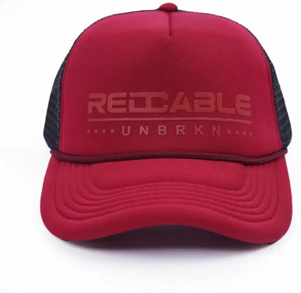 Topi Trucker Red Cable All size Red Maroon Baru Original harga 150rb