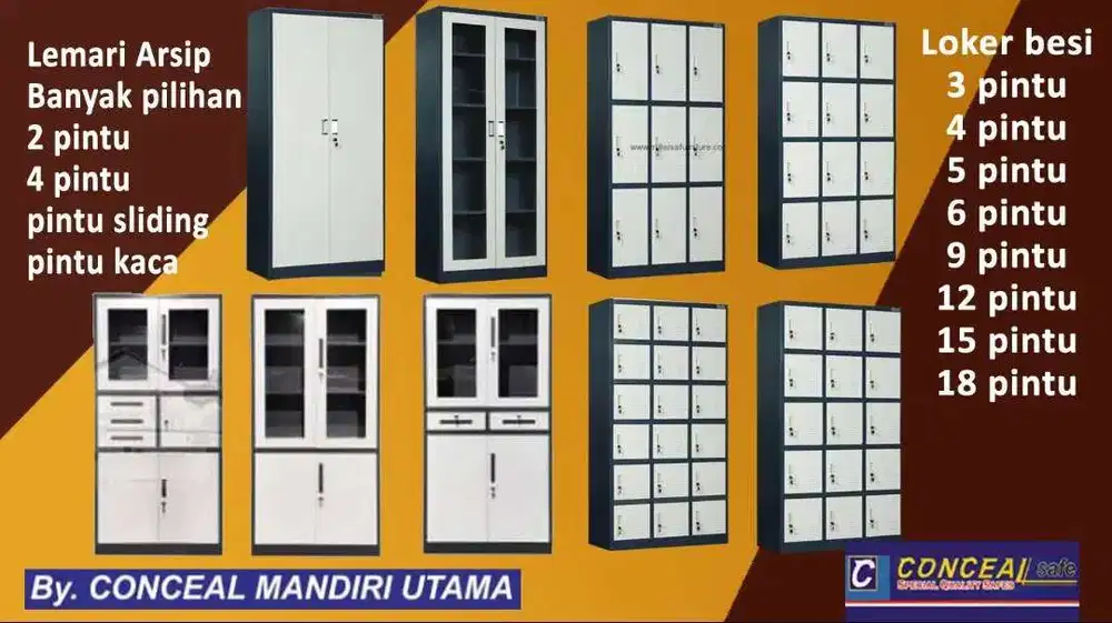 Lemari Arsip Dokumen Loker Locker Besi Filing Cabinet Lemari Baju Paka