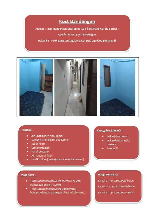 Kamar Kost Bandengan