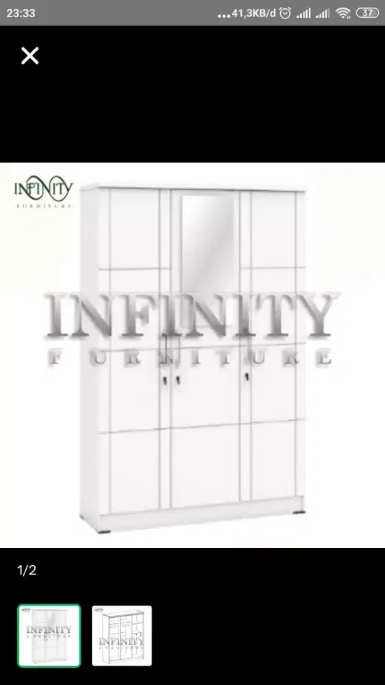 LEMARI PAKAIAN 3 PINTU PUTIH POLOS TERLARIS