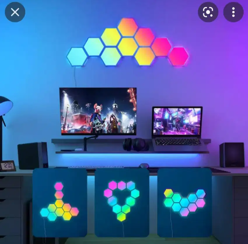 Lampu Hias Dekorasi Hexagon RGB LED Light Gaming Room 10 Panel