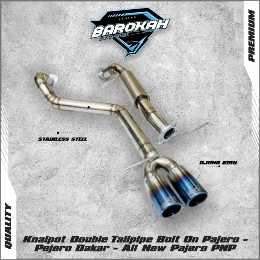 Knalpot Double Tailpipe Bolt On Pajero - Pejero Dakar - All New Pajero