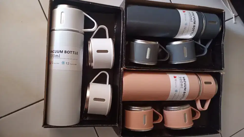 Dijual Murah 60rb SEPAKET(BARU)Termos Sultan Vacuum Flask Set 500ml