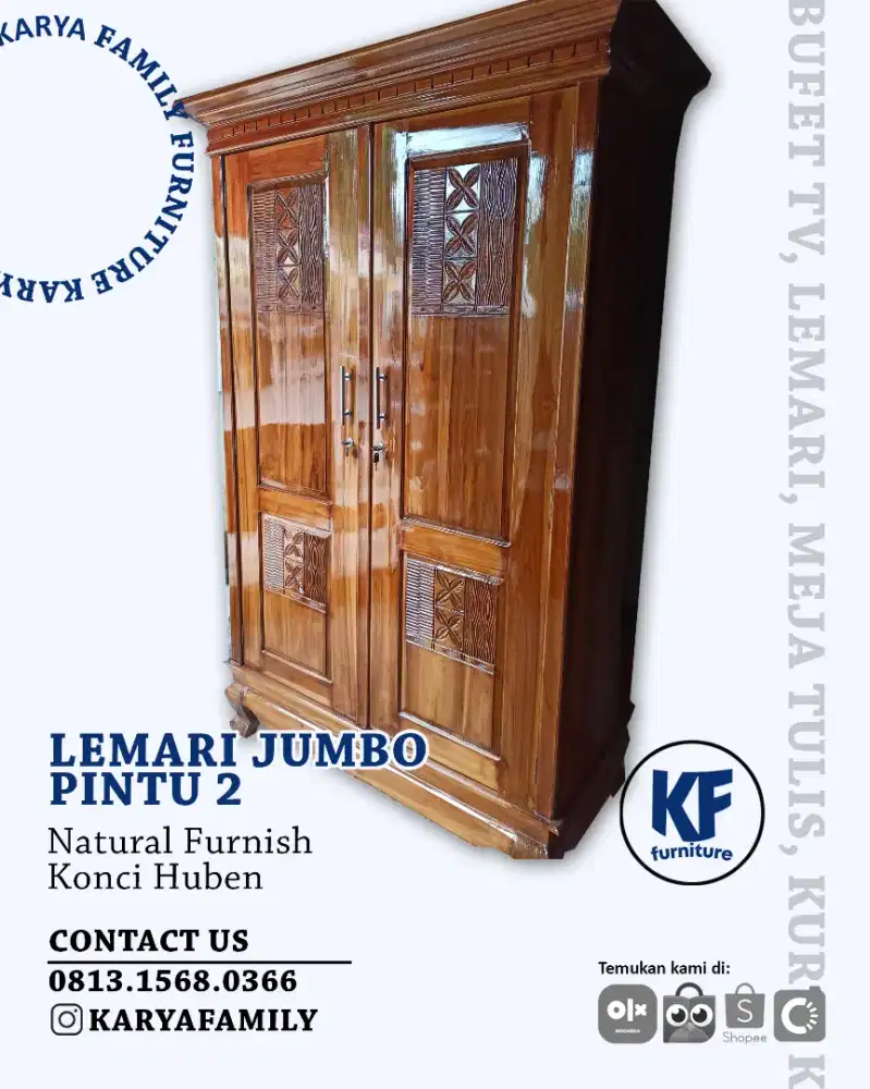 Lemari Jumbo Jati pintu 2 terMuraaahh!!