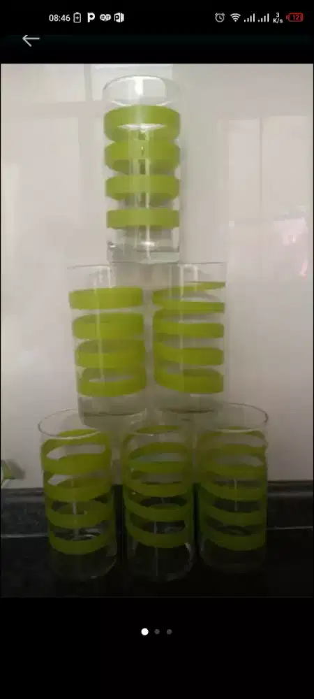 Gelas kaca motif setengah lusin