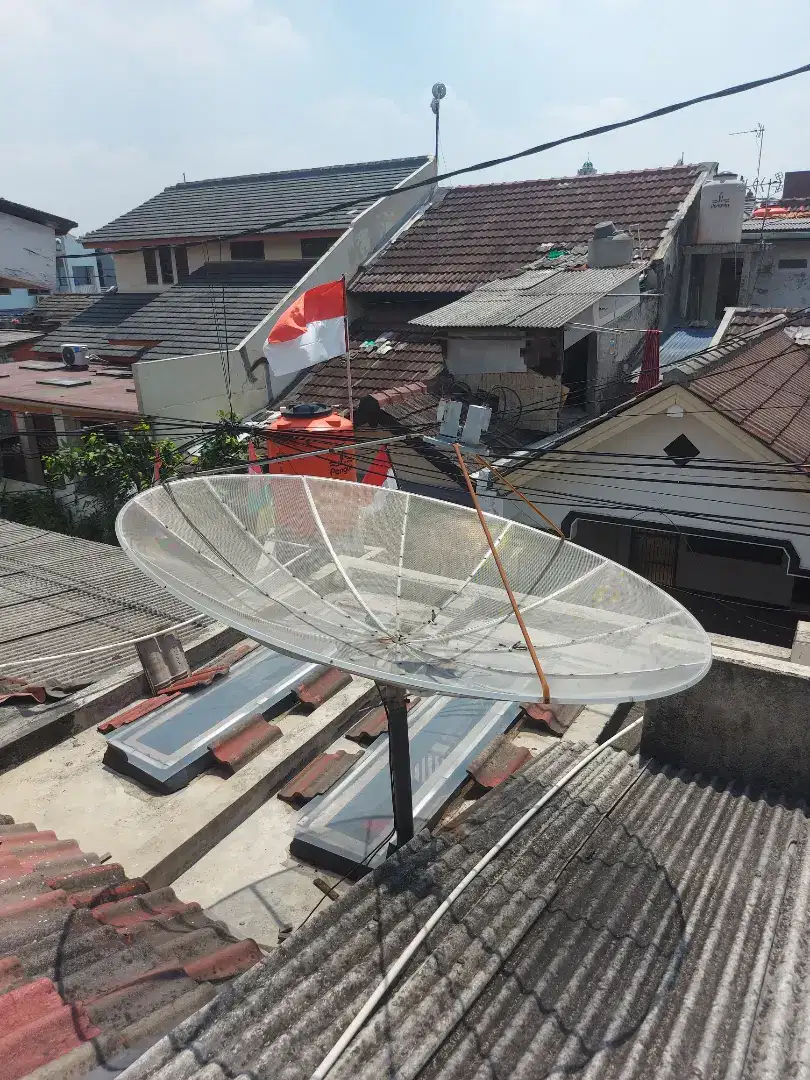 Antena Satelit Parabola Jaring C Band Plus Dekoder Receiver K Vision