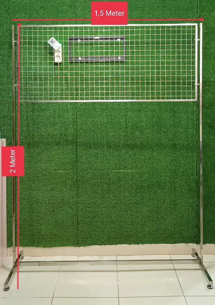 Rak ram jaring besi dengan kaki mundo fulset 2m x 1,5m Second