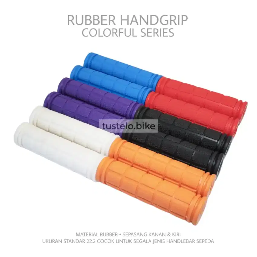 Handgrip Sepeda Colorful Rubber Hand Grip Stang Ungu Merah Biru Oren