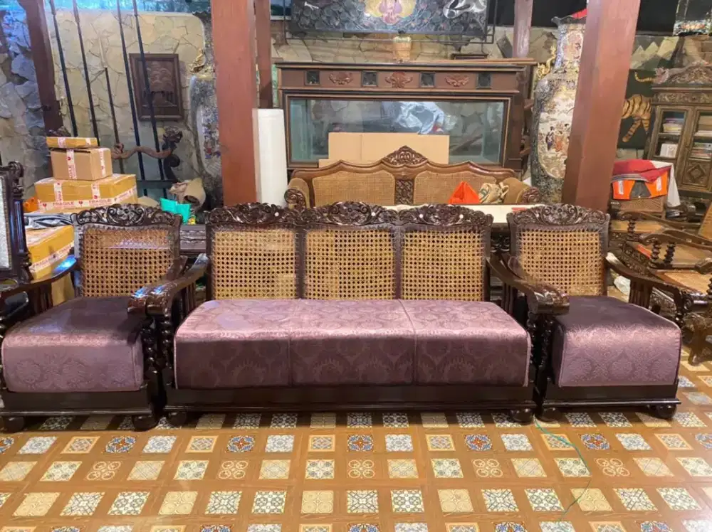 Set meja kursi vanderpol jati tua