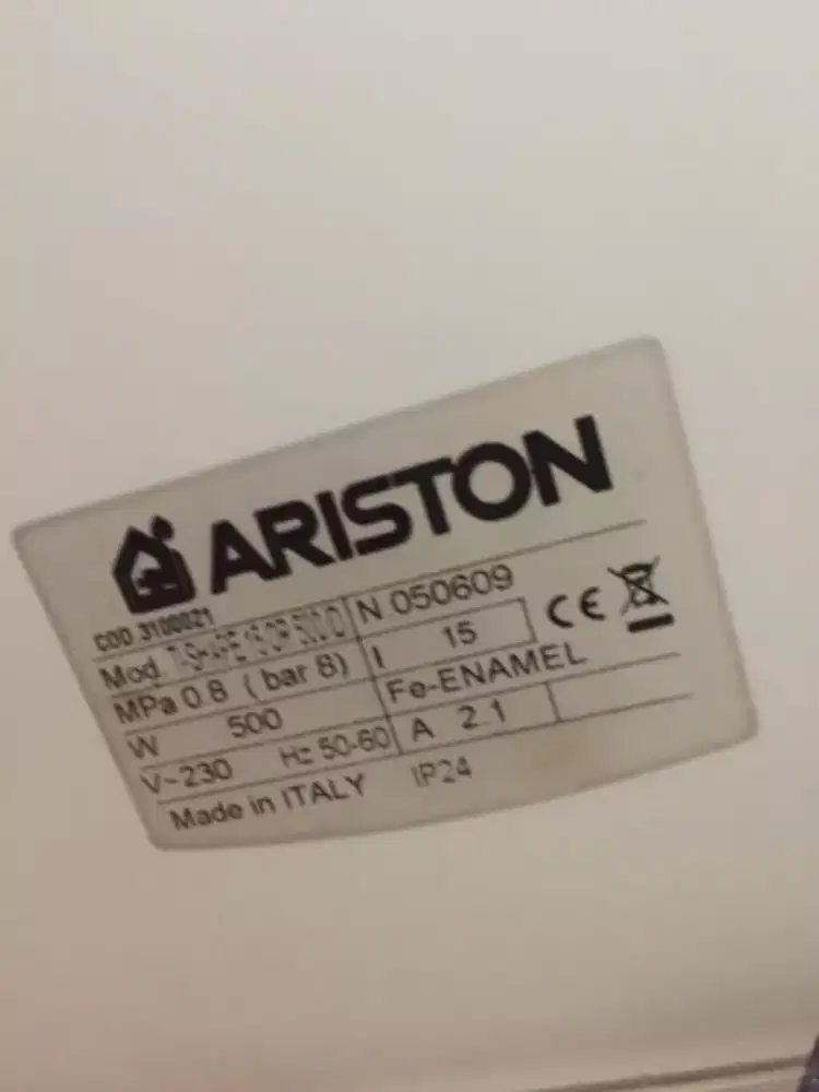 Water heater ariston tashape 15or