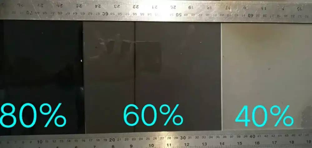 Sticker kaca/kaca film Hitam Ribben 80%