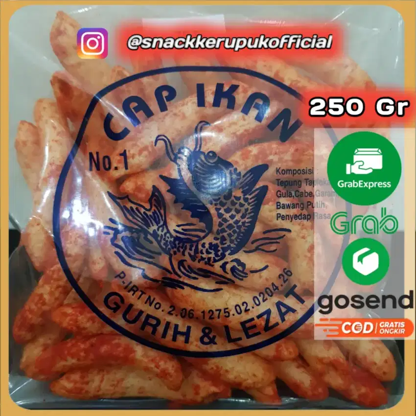 Snack Kerupuk Model Zet Cap Ikan Keripik Pedas Balado