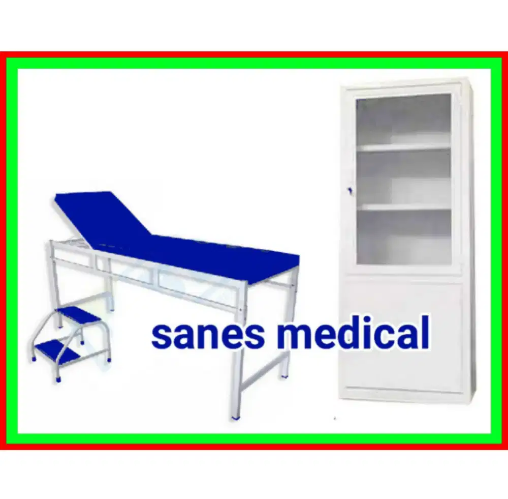 Paket Bed Ranjang Lemari Pasien Meja UKS Periksa obat Rumah Sakit RS
