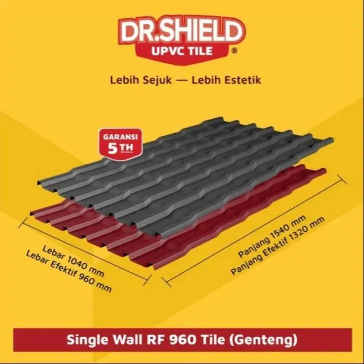 Genteng UPVC DR.SHIELD + Jasa Pasang