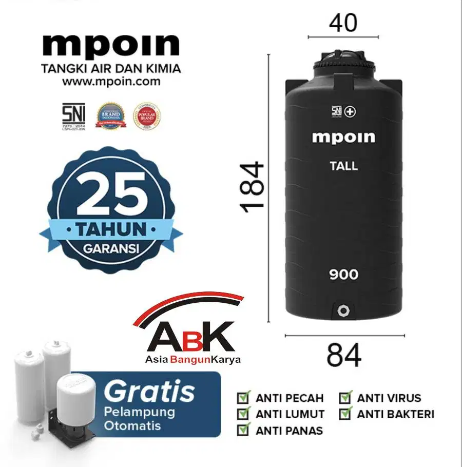 TANGKI TALL SERIES MPOIN TALL WAVE 900L