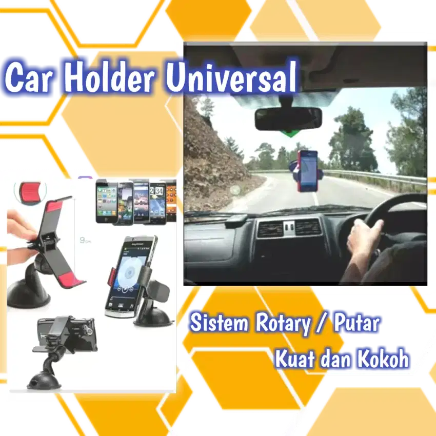 Car Holder Universal Holder Hp Mobil Model Putar Kuat Kokoh