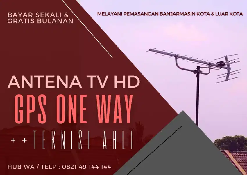 GPS ONE WAY antena tv ++Pasang