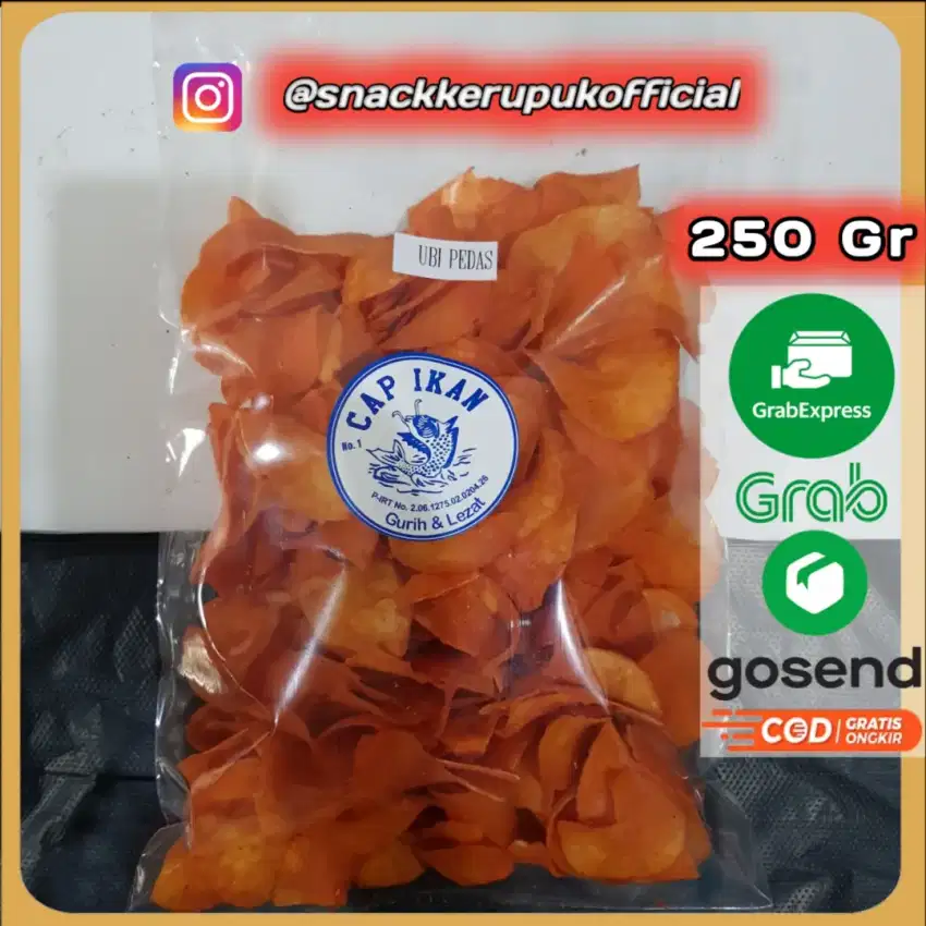 Snack Kerupuk Ubi Pedas Cap Ikan Keripik  Balado