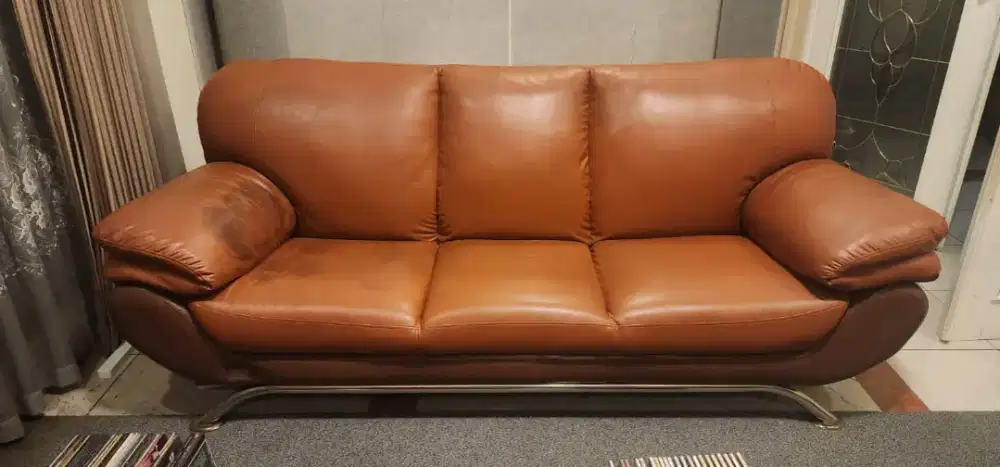 NETT PRICE Sofa 321 Lorenso leather mix sofa