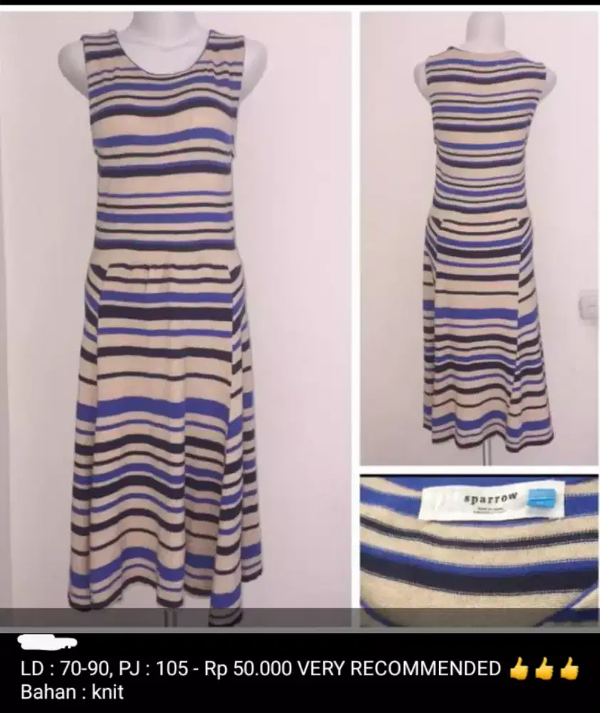 Dress wanita bahan rajut