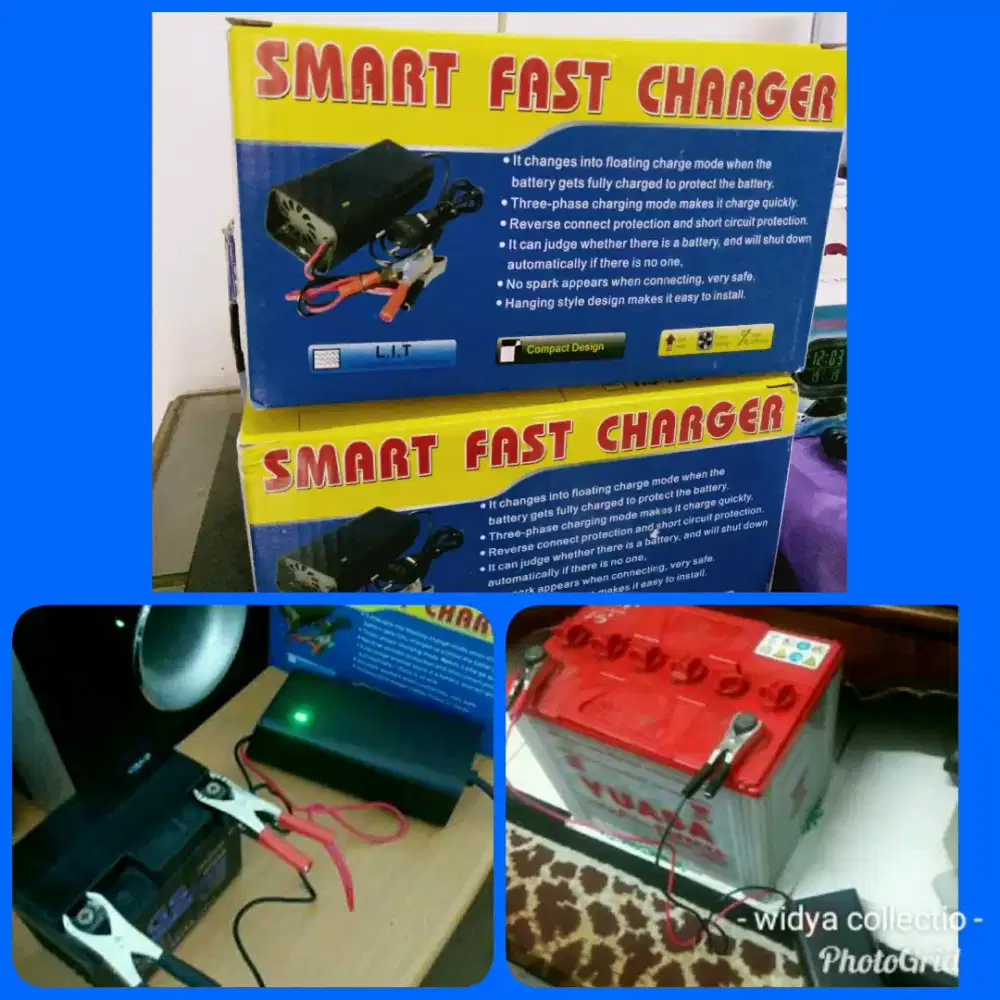 Charger aki cepat di rumah smart fast charger 12volt/10Ampere charger
