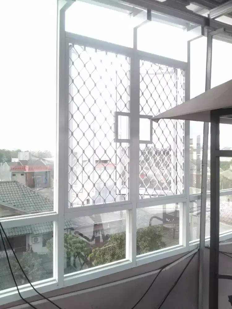 Mengerjakan aluminium kaca pintu jendela Kc Film cermin template