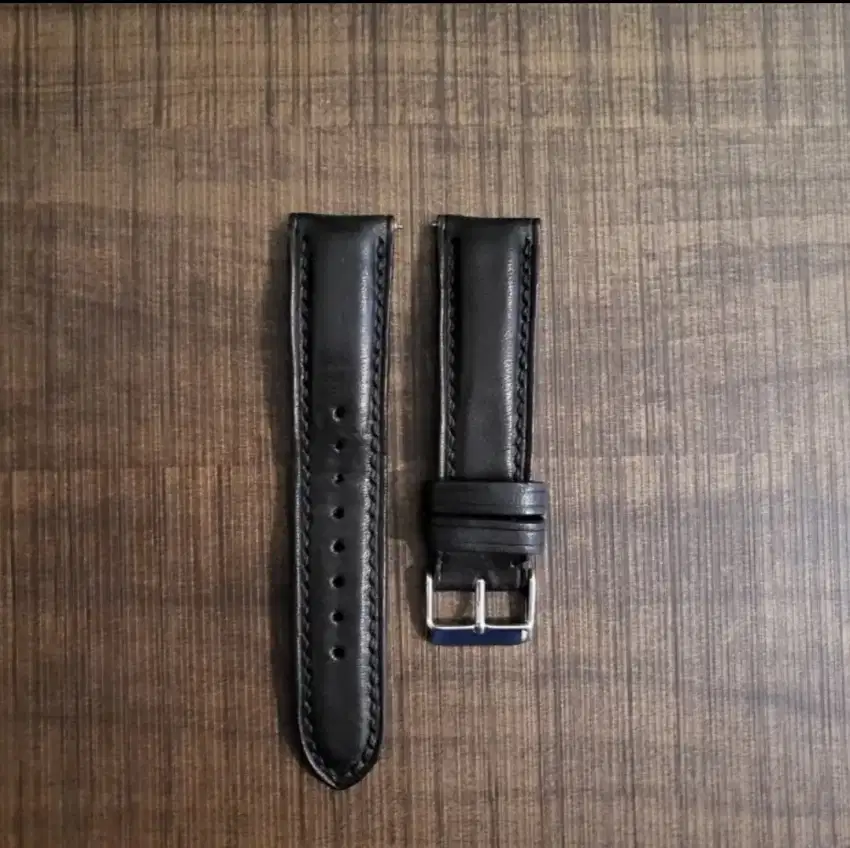 Horween Leather Strap Tali Jam Kulit Black 22mm