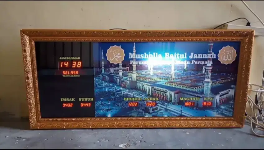 Jam sholat digital sholat 80 x 40 cm