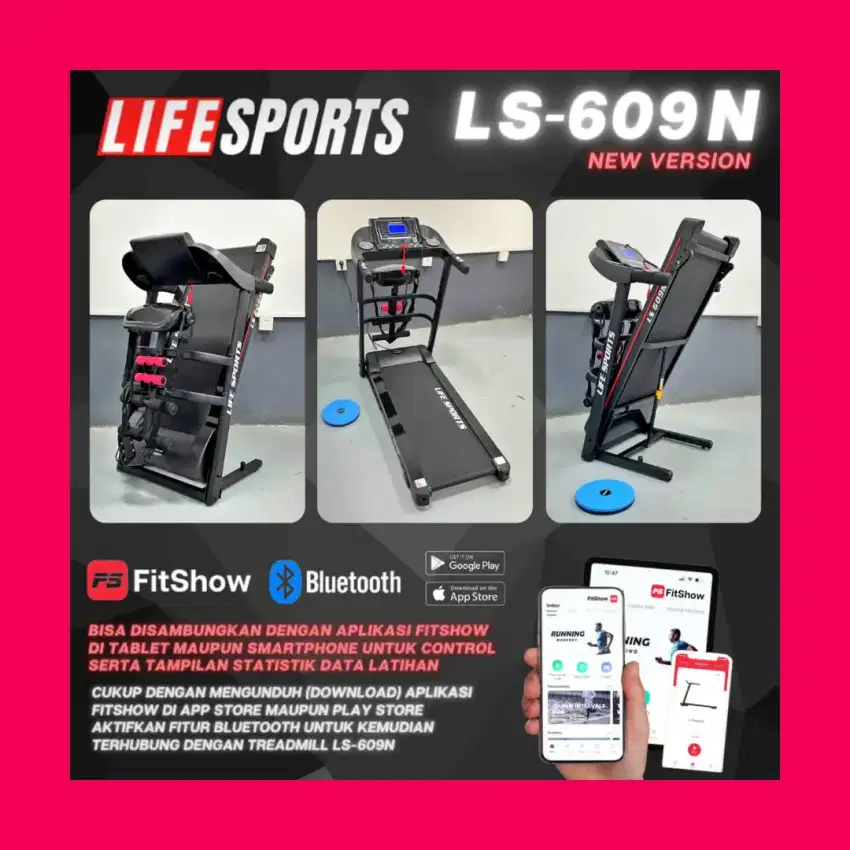 Alat fitnes treadmill  elektrik 3 fungsi promo gym