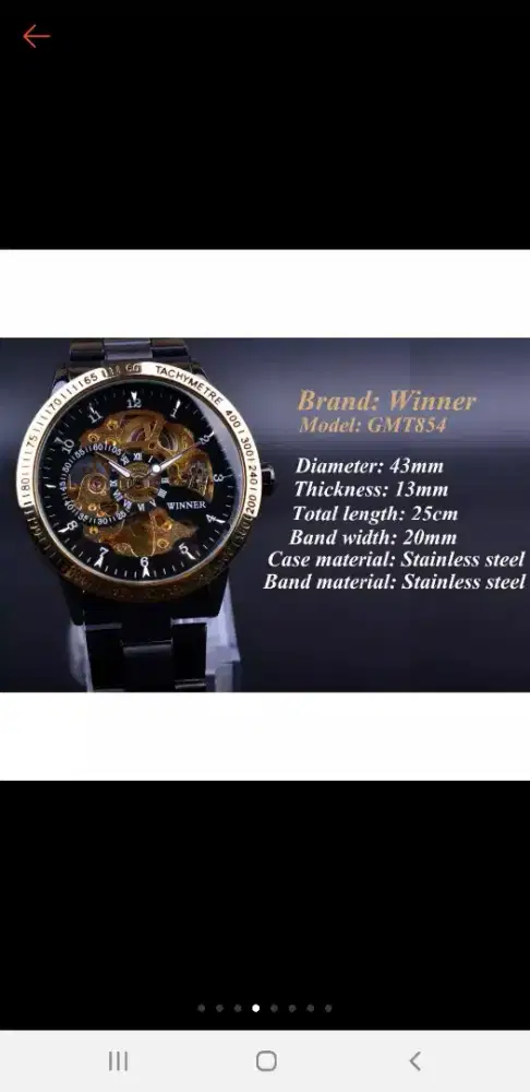 Jam tangan pria otomatis original dgn model yg elegan