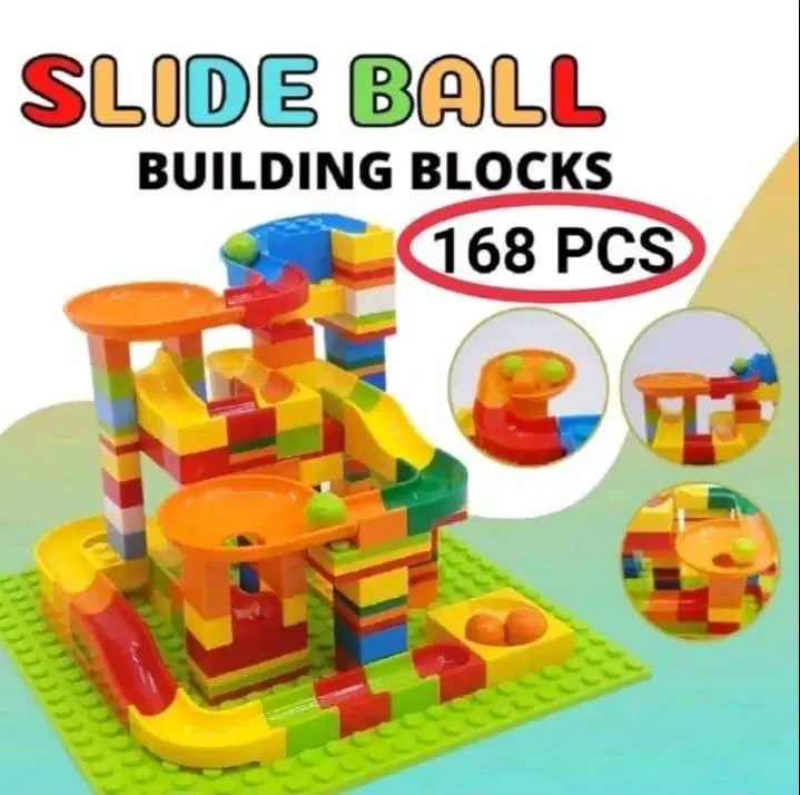 CleAir O2 168pcs Mainan Building Brick Marble Race Run Maze Block Box