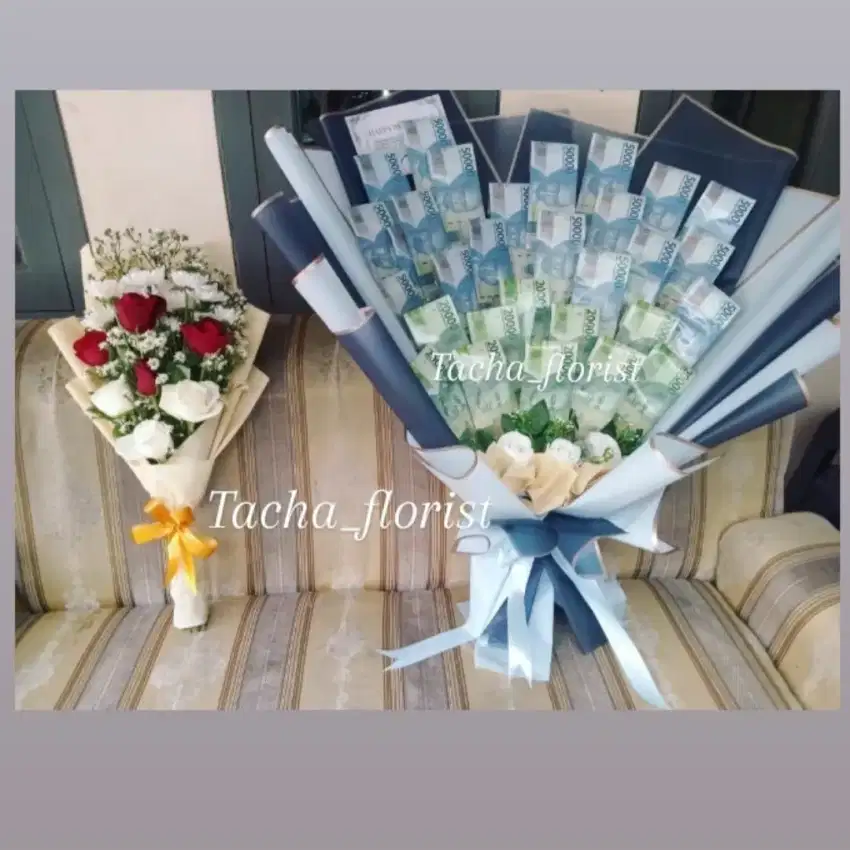Buket uang dengan pecahan baru ready