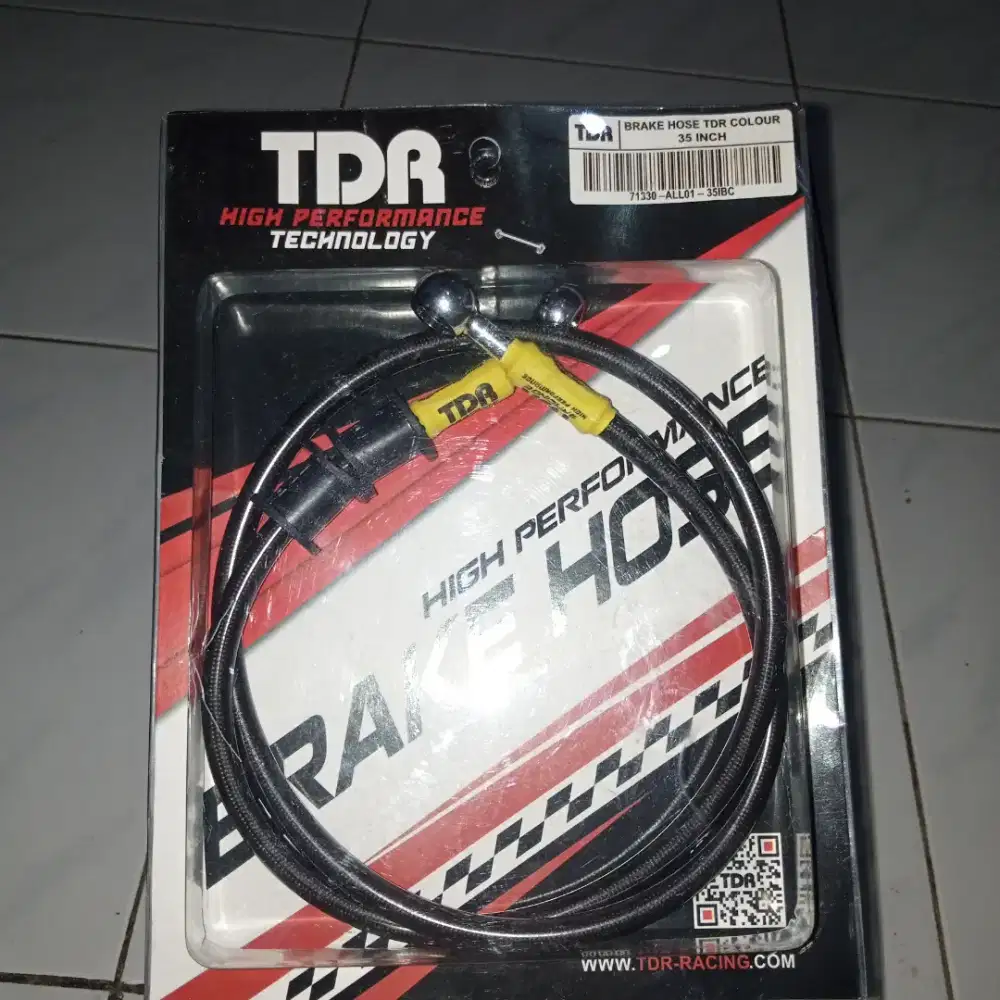 Selang Rem Depan TDR 90cm Hitam karbon dan Biru