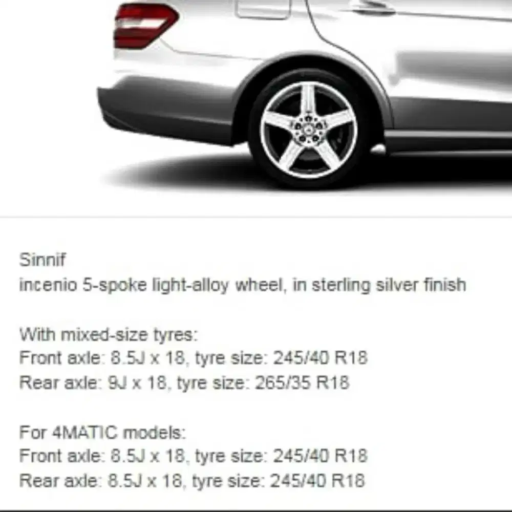 Velg Original Mercy E Class Ukuran R18 Genuine Ori Mercedes