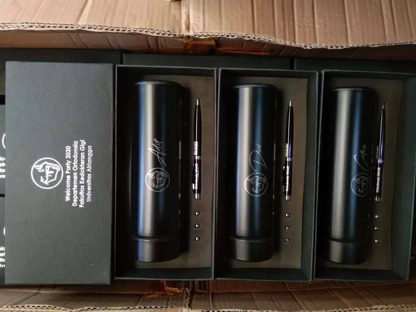 Souvenir Giftset Tumbler Stainless Bulpen Pulpen Termos Grafir Laser
